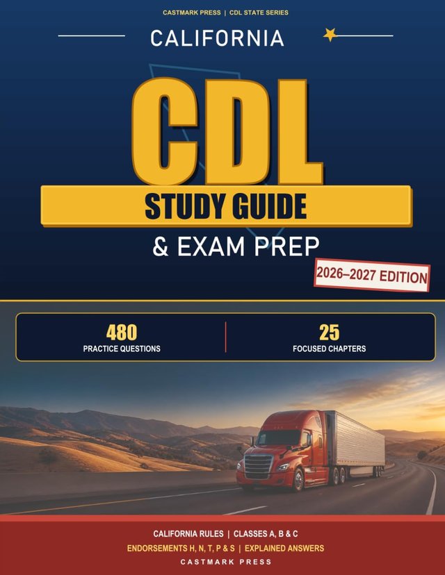 Cover of California CDL Study Guide & Exam Prep 2026-2027
