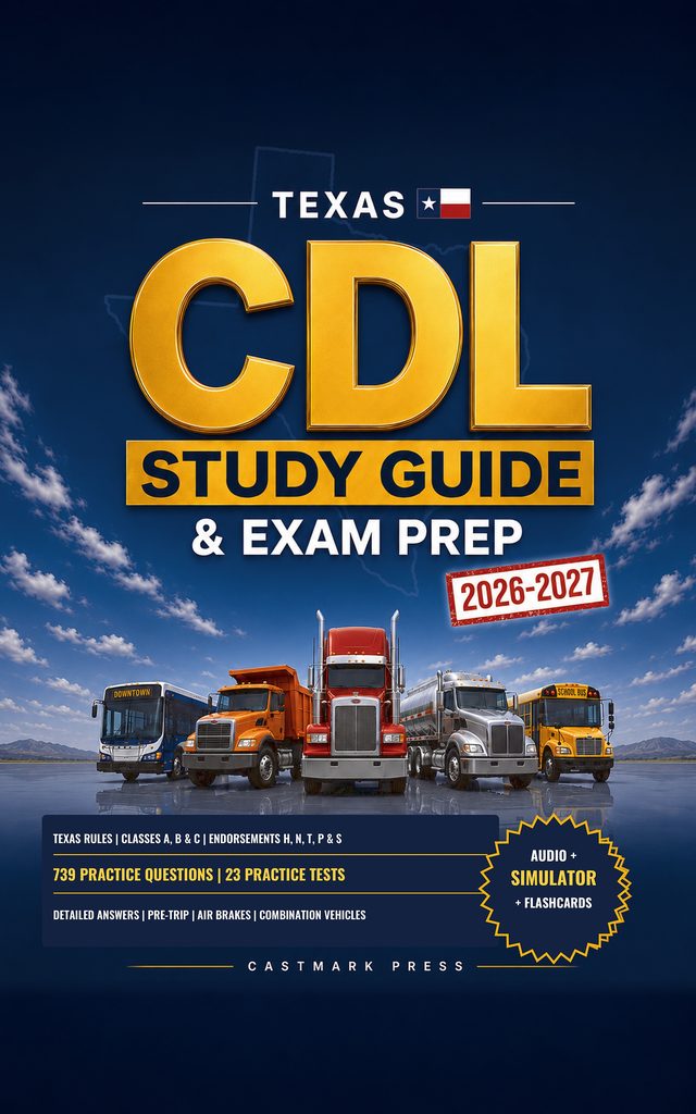 Cover of Texas CDL Study Guide & Exam Prep 2026-2027